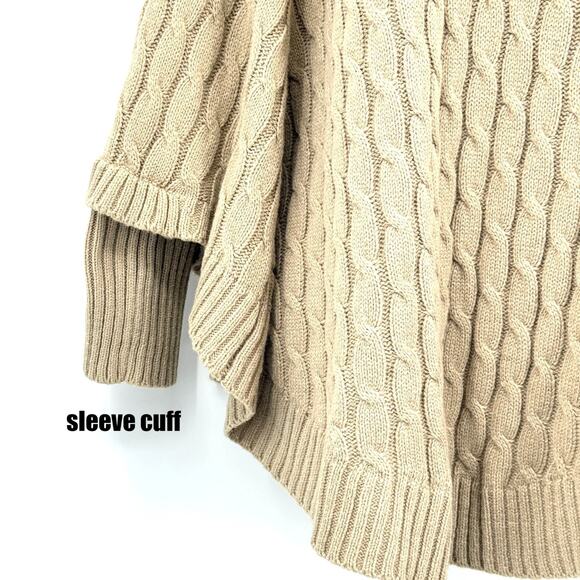Pretty Persuasions Cape Sweater Women's L/XL Tan Fall Winter Weather Cottagecore - Picture 2 of 6